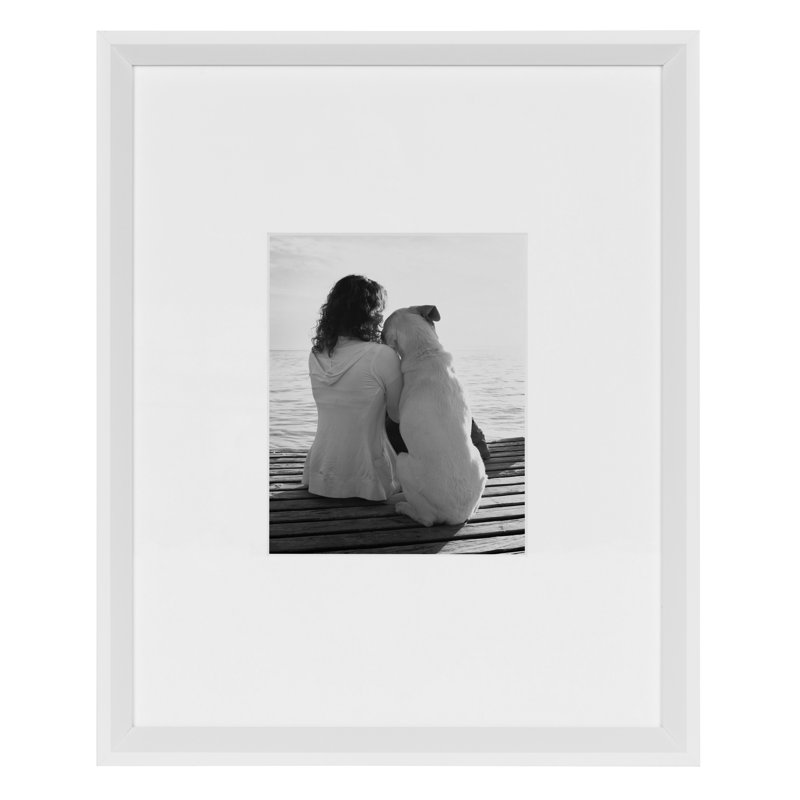 Baislee Matte Picture Frame - Set of 3 with Mat, White