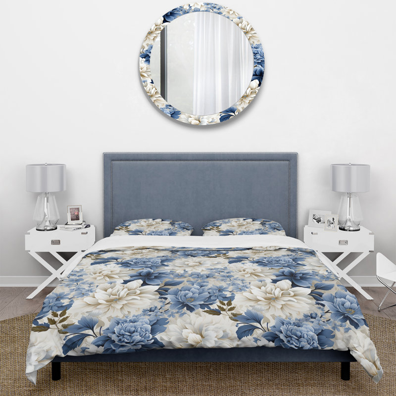 Ensemble de housse de couette Floral I, Housse de couette pour très grand lit et 2 très