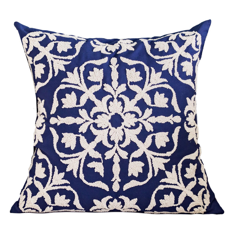 Floral Cotton Throw Pillow