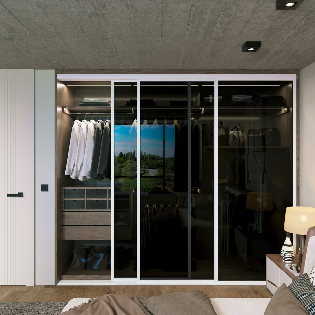 3 Panel Smoked Glass Sliding Closet Doors22 