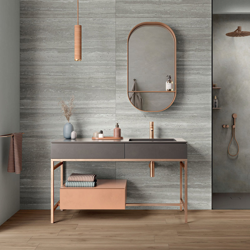 Travertino 24 po x 48 po mat, Bleu océan