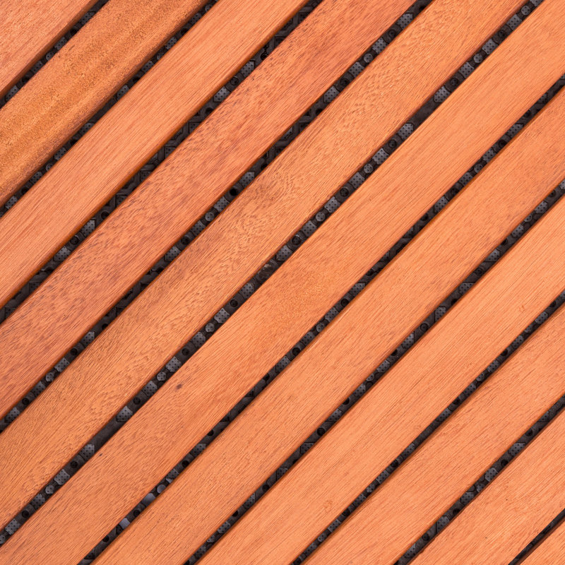 Carreau de terrasse en bois 11 po x 11 po brun