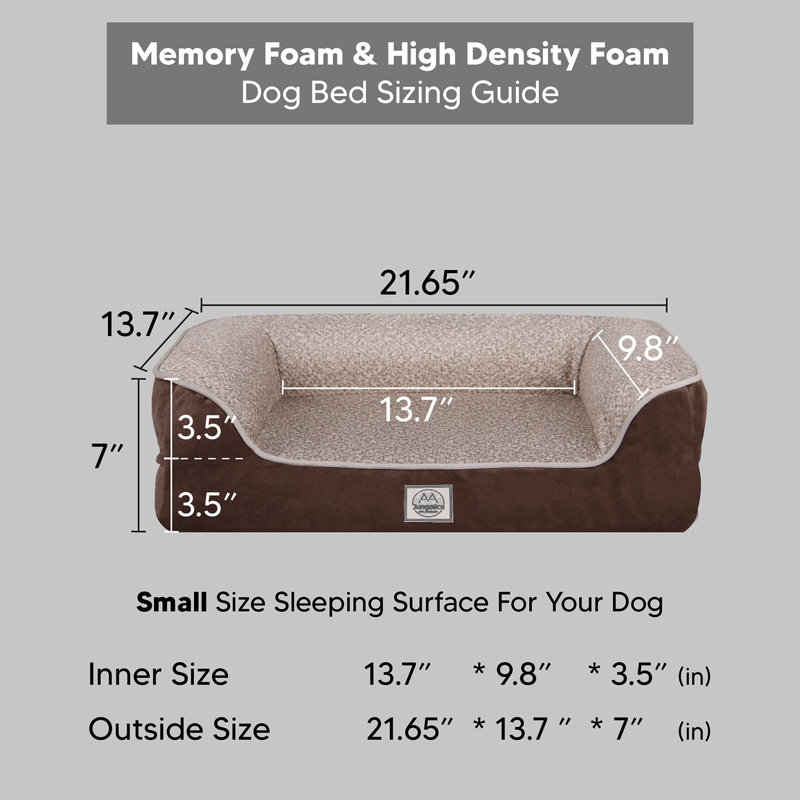 Jungolica Orthopedic Pet Bed, 55cm H x 35cm W x 18cm D, Brown