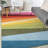 Maudrey Geometric Striped Orange/Green/Blue Rug-884742604