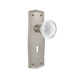 Crystal Meadows Interior Mortise Door Knob with Prairie Long Plate
