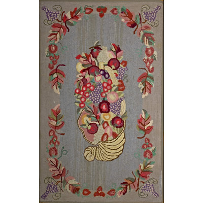 Tapis rétro gris à motif floral