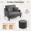 Fauteuil d'appoint surdimensionné de 41 po avec repose-pieds - siège large de 33,5 po et 2 coussins-529718885