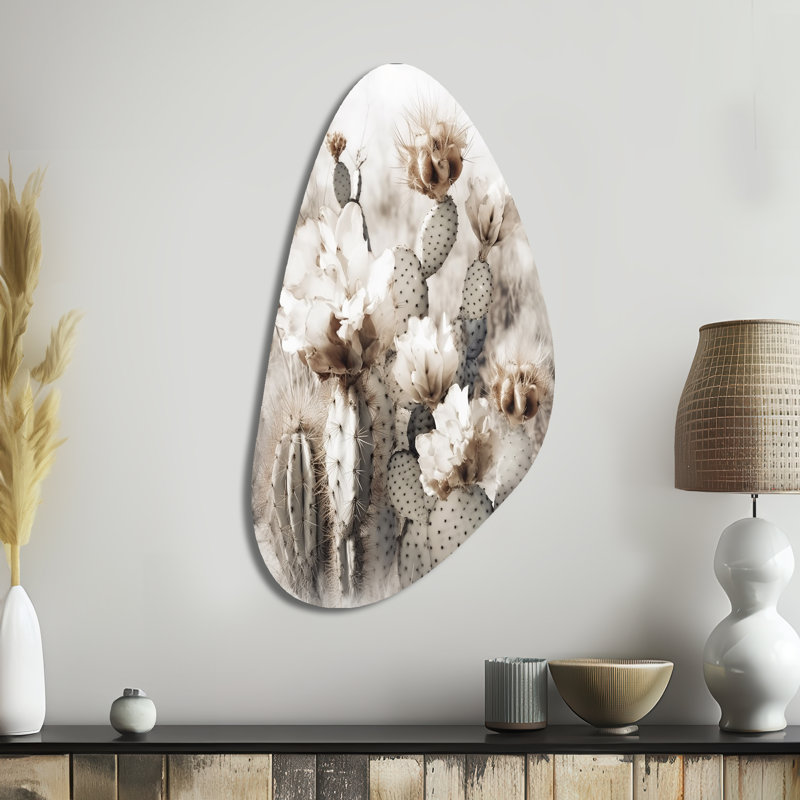Tavonna - Cactus Fall Shape Asymmetric Metal Wall Art, 39" H x 21" W