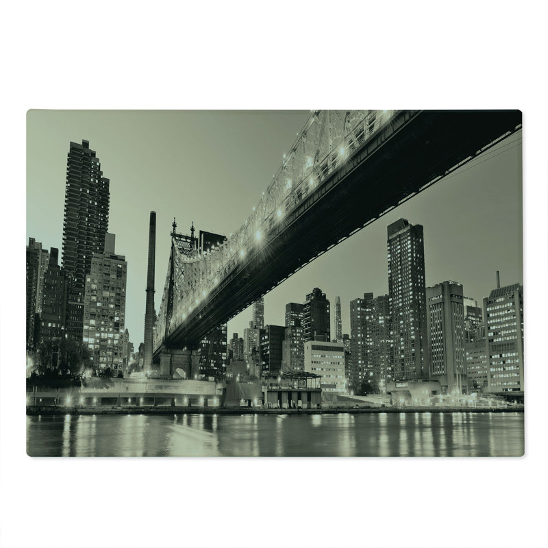 Planche à découper paysage Ambesonne grande taille NYC pont de nuit gris brun