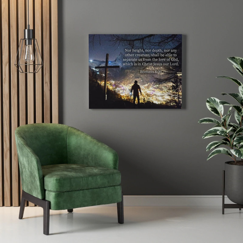 «Love of God Romans 8:39 Christian Wall Art», impression de verset de la Bible prêt à être accroché, H 12 po x l 16 po
