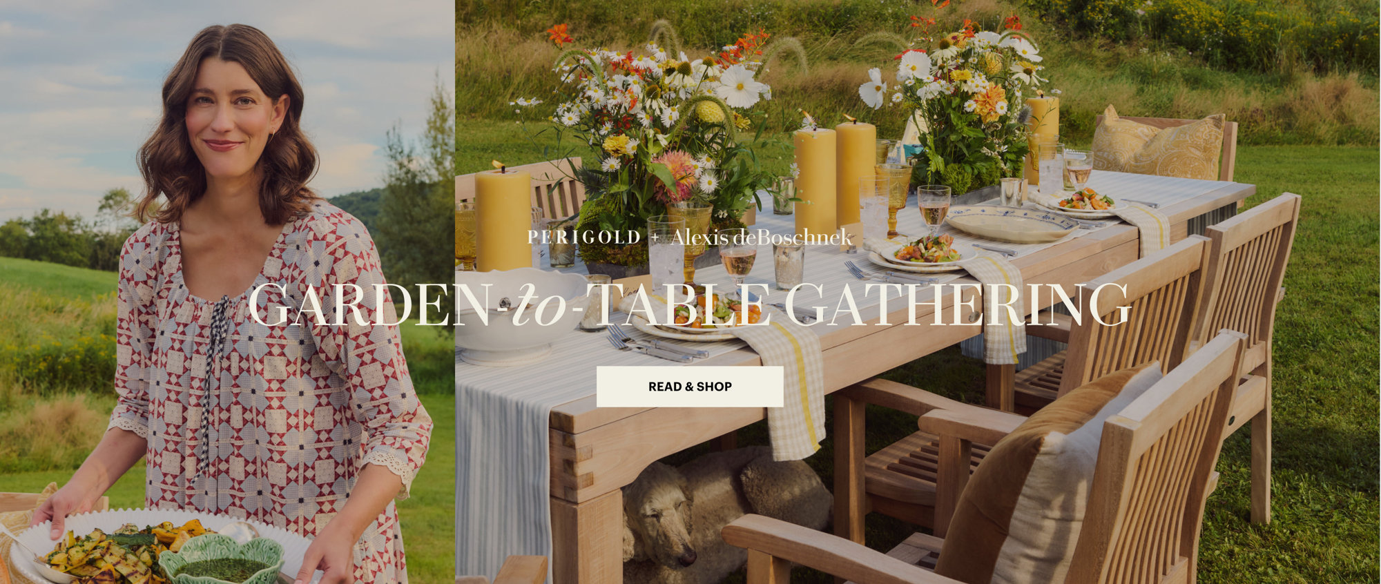 Perigold and Alexis deBoschnek host a Garden to Table Gathering with the option to Read and Shop.