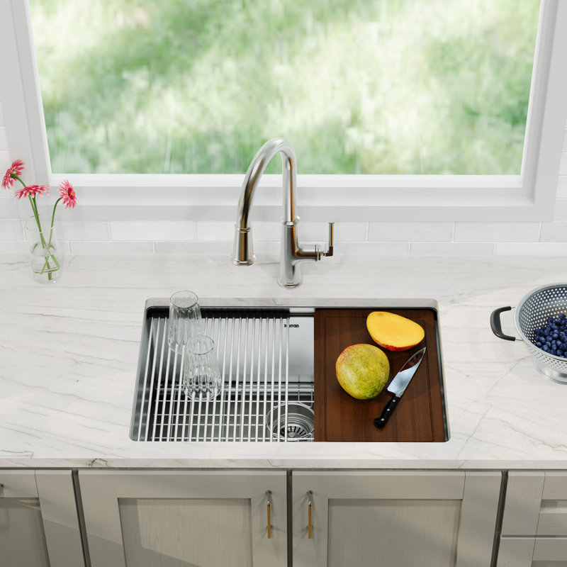 Elite Workstation 27'' L Single Bowl Stainless Steel Kitchen Sink