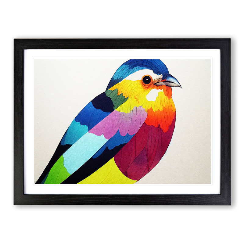 Enticing Watercolour Bird - Single Picture Frame Print, Black, 25cm H x 34cm W