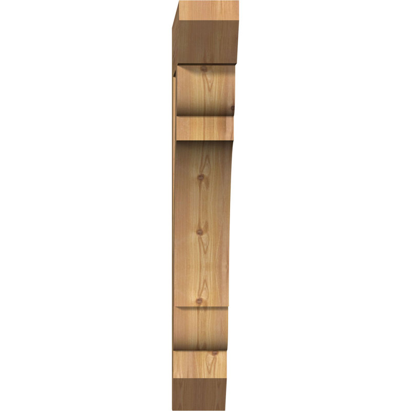 Support en bois / corbeau, Cèdre rouge de l'Ouest (lisse), H 40 po x l 5,5 po x P 28 po