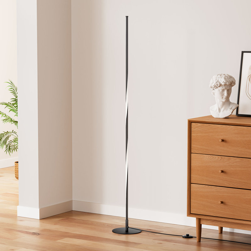 Lampe de coin sur pied à DEL 57 "à intensité variable avec télécommande, Noir