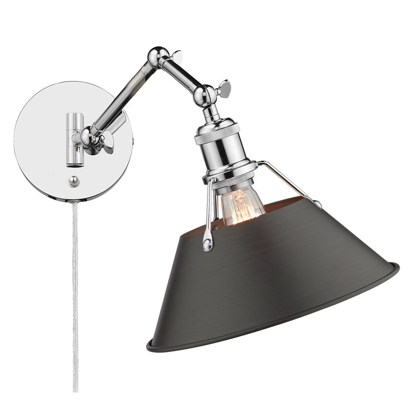 Weatherford Steel Swing Arm Sconce, Rubbed Bronze, Chrome