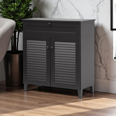 Colin 10 Pair Shoe Storage Cabinet with 4 Shelves & 1 Drawer, 33.24" H X 30.69" W X 14.58"D