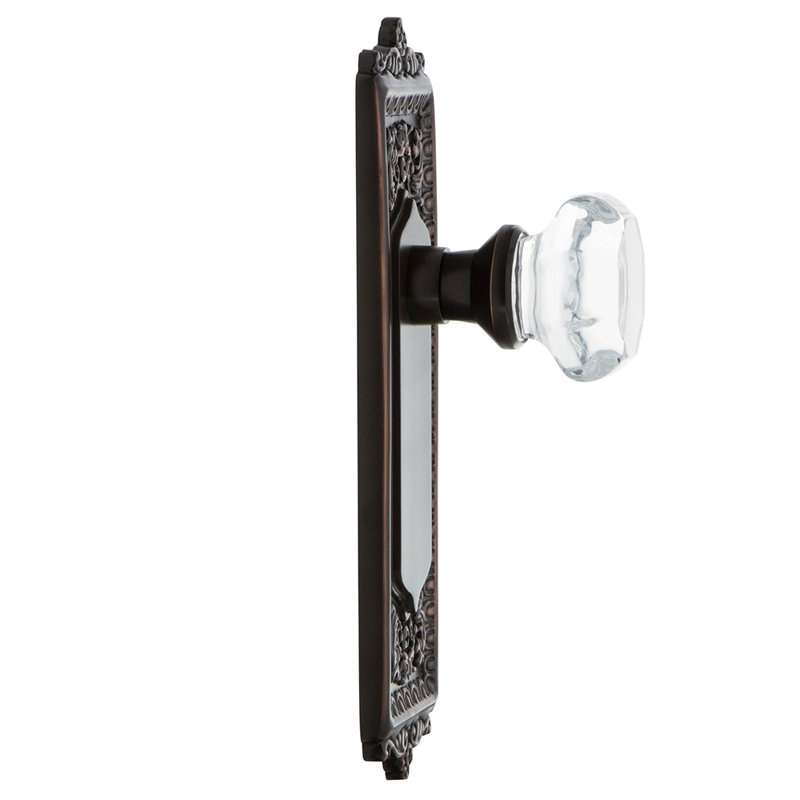 Egg & Dart Plate with Waldorf Door Knob, Timeless Bronze, 2.375"