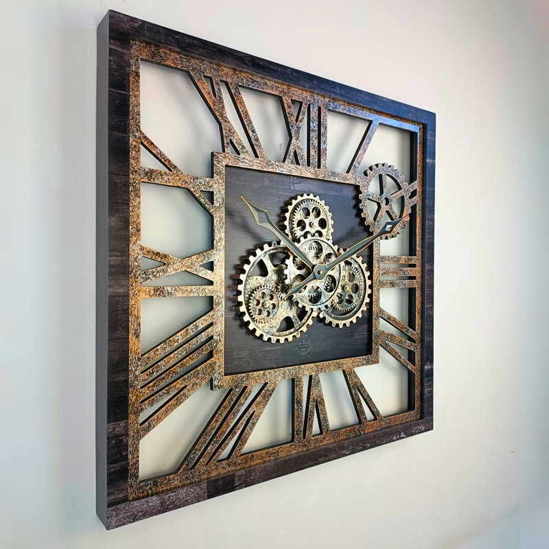 Solid Wood Wall Clock, Black