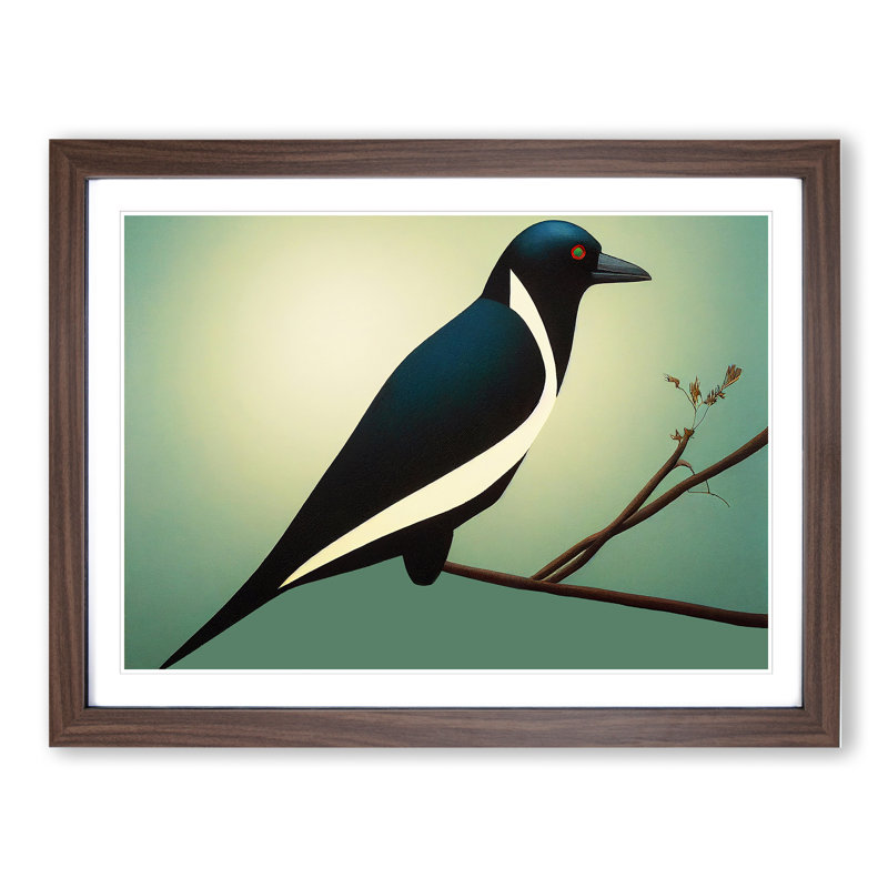 An Astonishing Magpie Bird - Framed Print, Brown, 46cm H x 64cm W x 2cm D