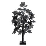 2Ft. Pre-Lit Artificial Halloween Black Maple Tree With 24 Orange & Purple LED Lights