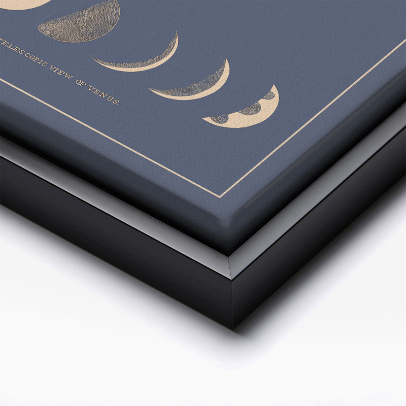 Phases de la lune No2, Cadre noir, Canvas, H 24 po x l 32 po