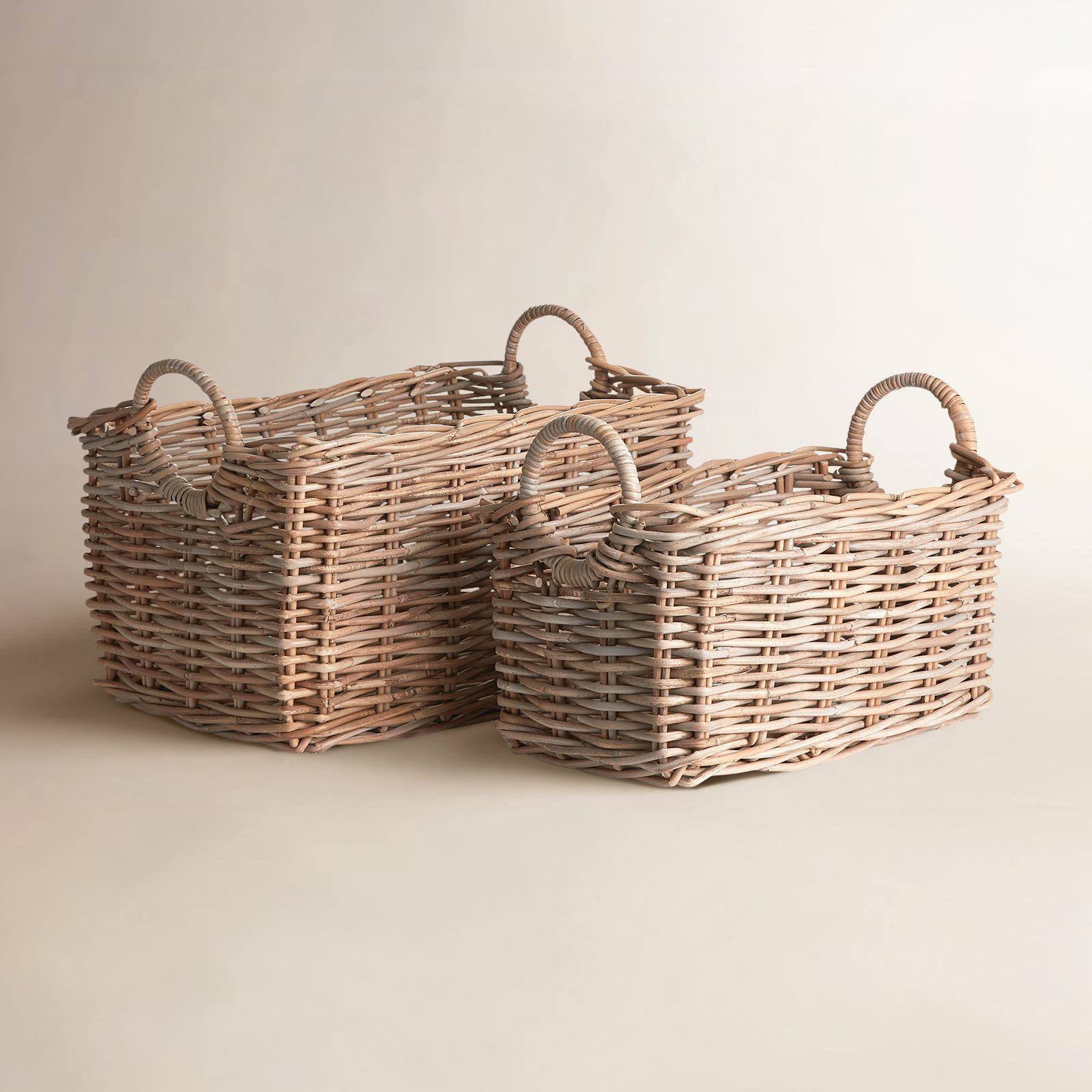 Zachary Handmade Coastal Seagrass Decorative Basket - Set of 2
