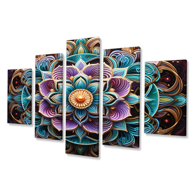 Décoration murale Tonilyn - Boho Mandala - 5 panneaux