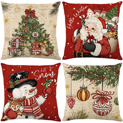Christmas Throw Pillow Covers 18X18inch Set Of 4