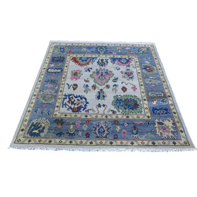 Tapis carré en laine 5 pi 11 po One-of-a-Kind Hadin