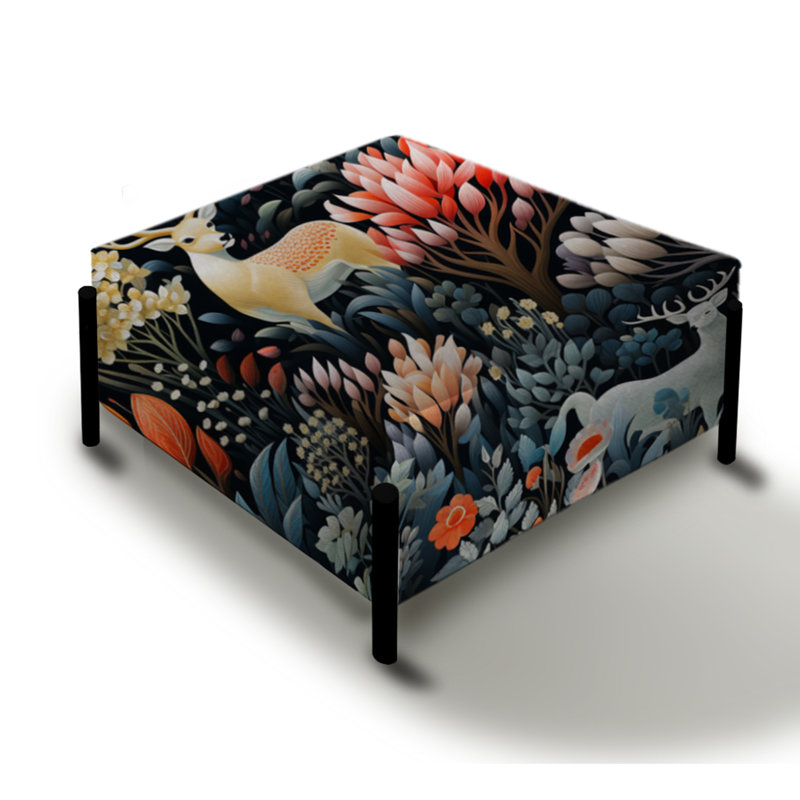 Kari - Animal Print Large Square Ottoman