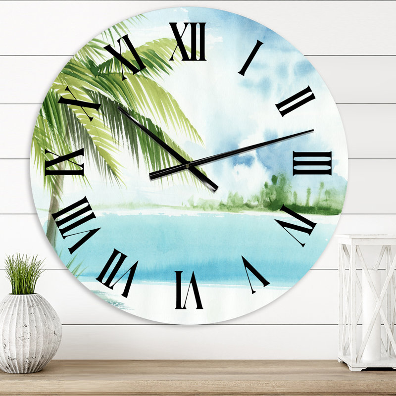 Palm Beach Resort At Dawn I - Horloge murale nautique et côtière, Très petit