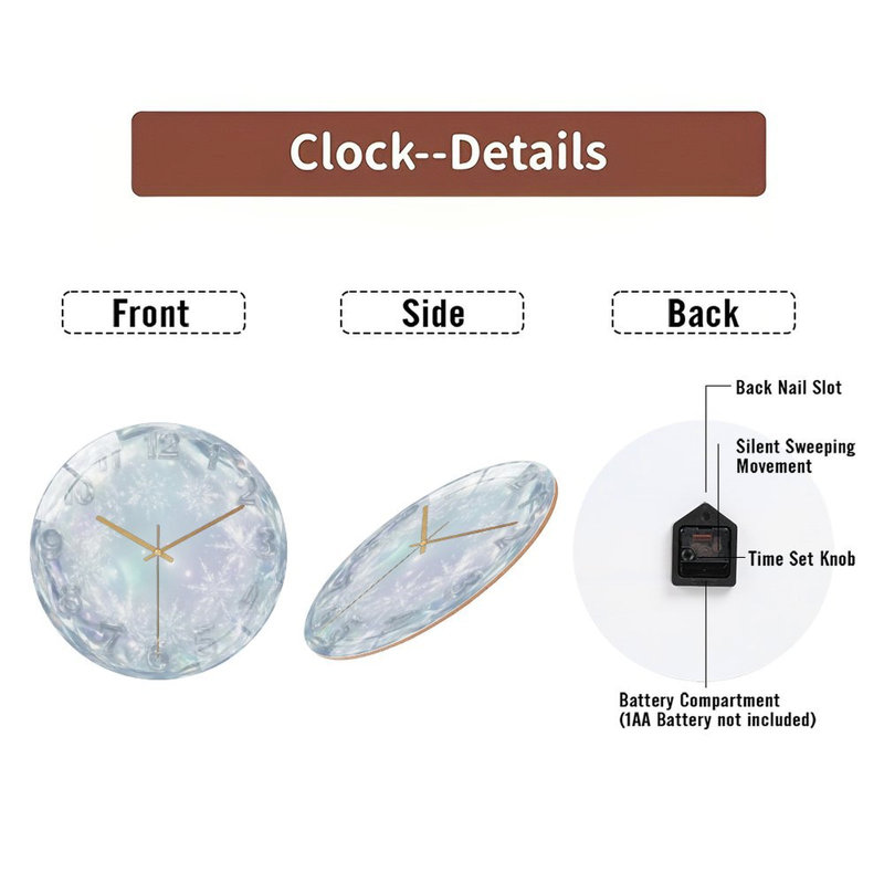 Horloge murale en verre 12 po