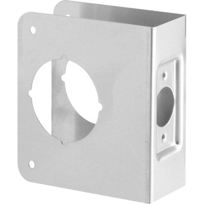 Serrure en laiton et plaque de renfort de porte pour 1-3 / 8 po Portes épaisses, finition laiton (paquet simple)