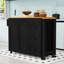 Îlot de cuisine roulant avec 3 tiroirs, table extensible, prise de courant et armoire de rangement-1350809585