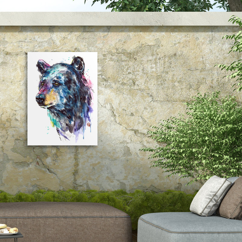Toile d'extérieur Lisa Whitehouse Black Bear, H 14 po x l 19 po