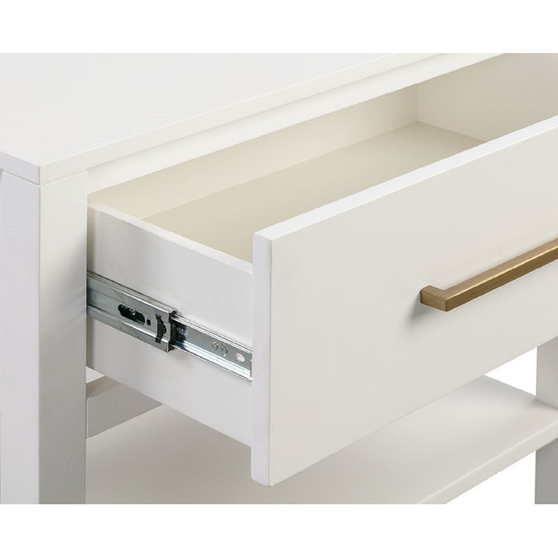 28'' W Solid Wood Nightstand, White