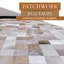 Tapis taupe / champagne en cuir de vache fabriqué à la main Bigley-671478836