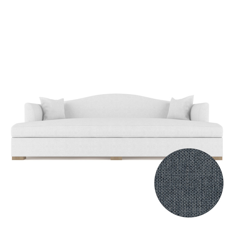 Horatio Camelback Taper Curved-Arm Daybed, Vintage Leather Pumice, Weathered