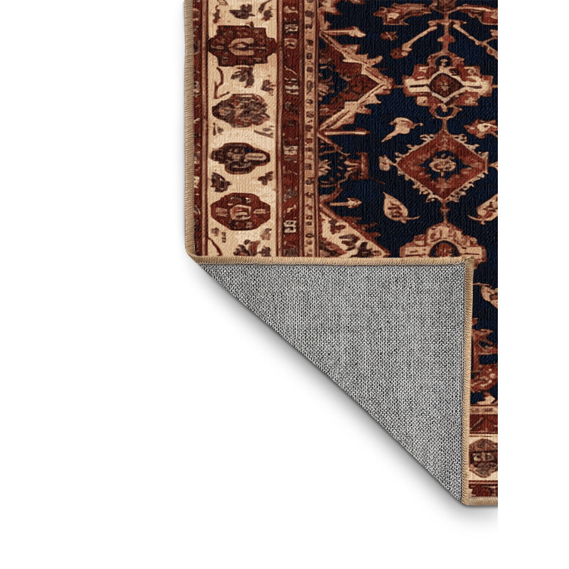 Machine Washable Persian Brown Area Rug, Square 3'