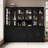 71" H X 78.8" W Bookcase Cabinet With Glass Doors And Large Storage Drawers(2D+E)-488536144