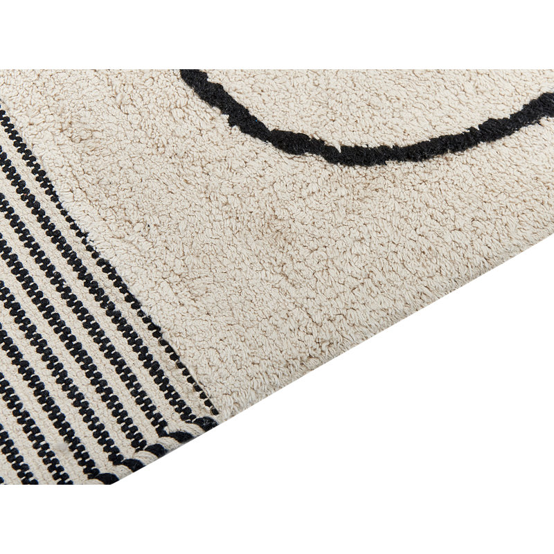 Amone Striped Cotton Hand Woven Area Rug, Rectangle 140cm x 200cm