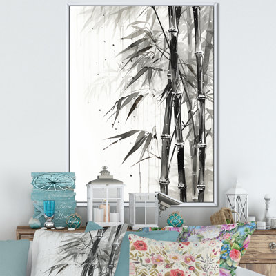 Bambou sauvage noir et blanc VI sur toile