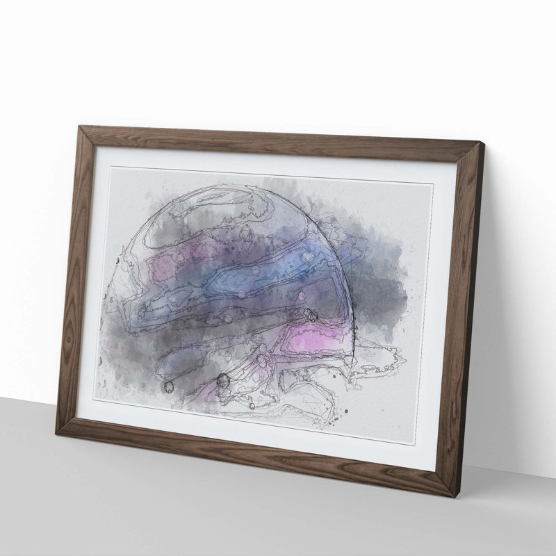 Walking Away in Abstract - Picture Frame Graphic Art Print, Walnut, 50cm H x 76cm W x 2cm D