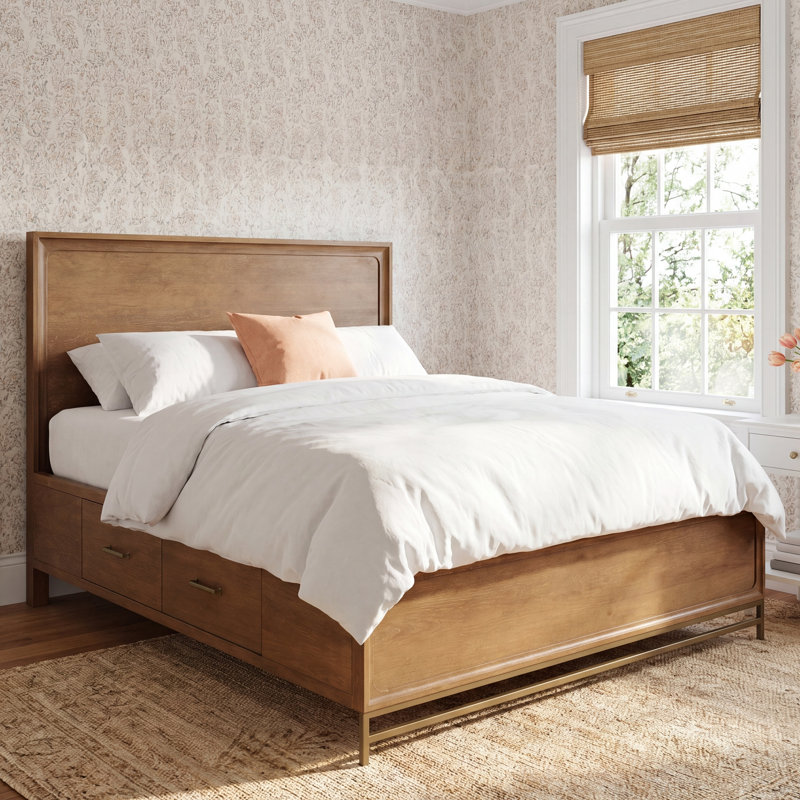 Mapleton Complete Panel Bed W/Storage Rails, Queen