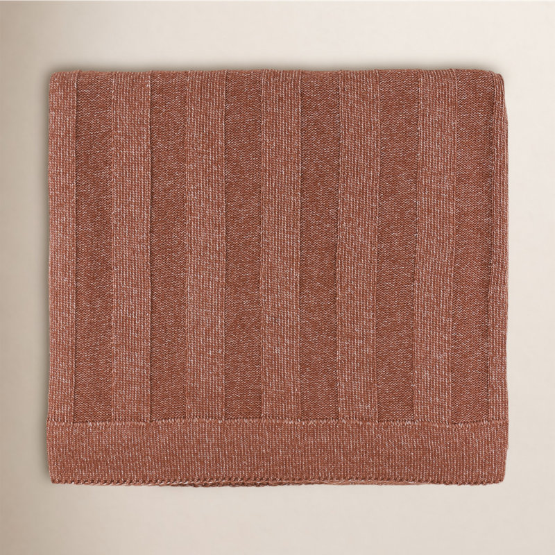 Tacoma Knitted Throw Blanket, Rust