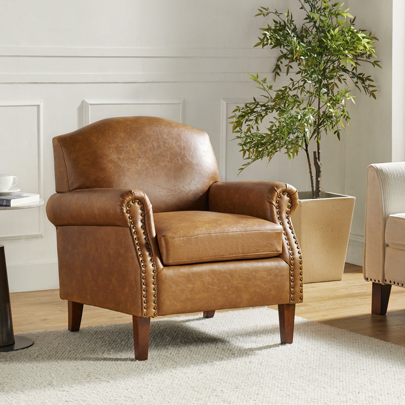 Farleigh Faux Leather Armchair, Camel
