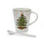 Spode Christmas Tree Polka Dot Mug & Spoon Set 14Oz