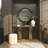 Cole And Grey Metal Oval Console Table With White Marble Tabletop And Ribbed Legs