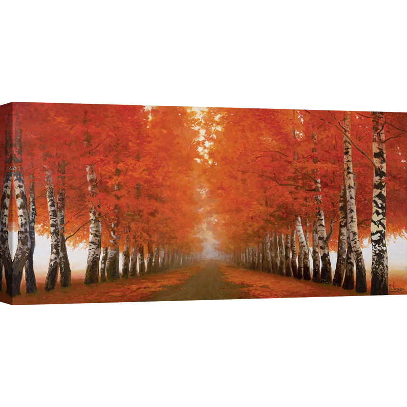 Avenue of the Birches 1 Piece Wrapped Canvas Wall Art, 50 cm H x 100 cm W